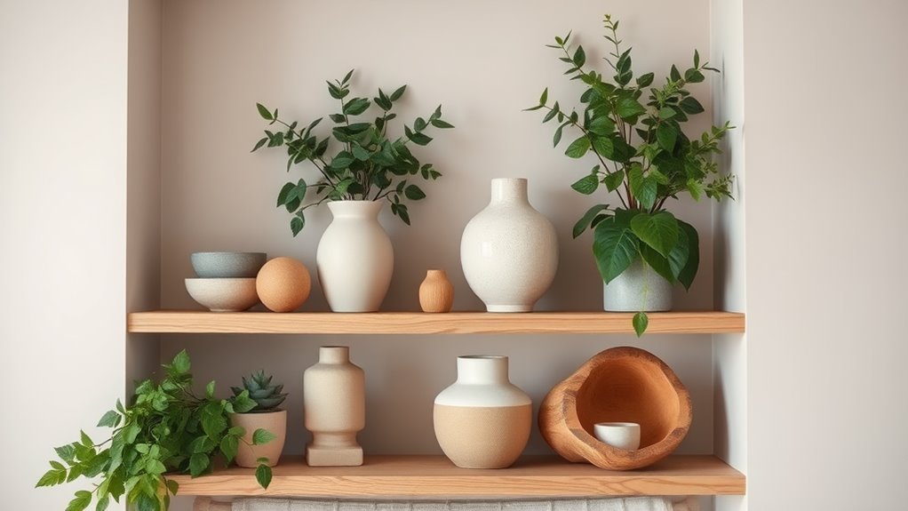 serene natural shelf decor