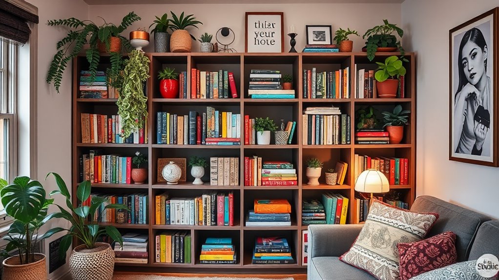 small space bookshelf decor