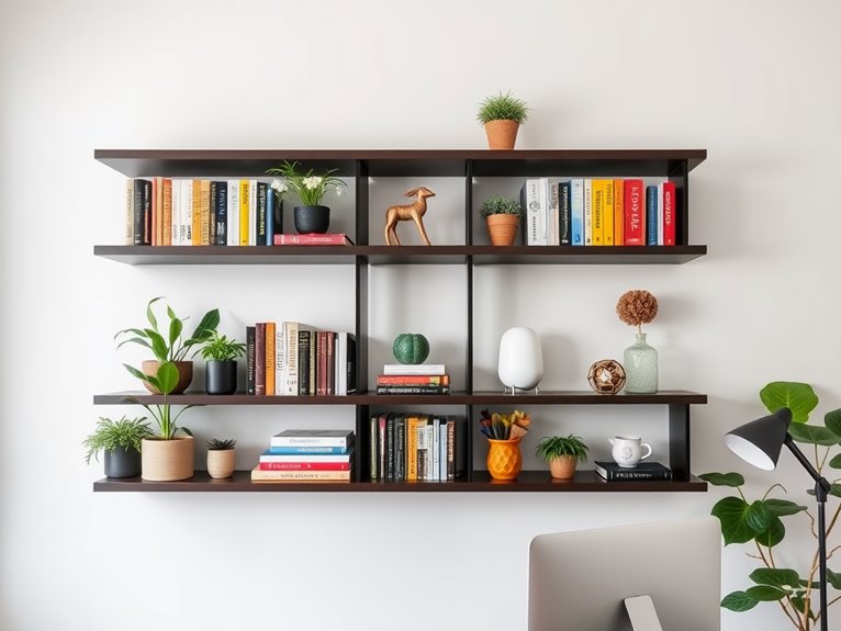 space saving floating shelves