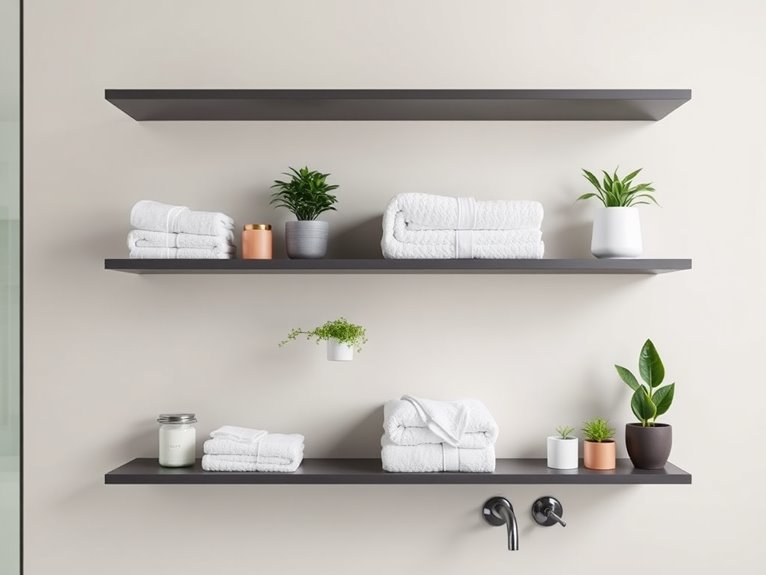 space saving floating shelves