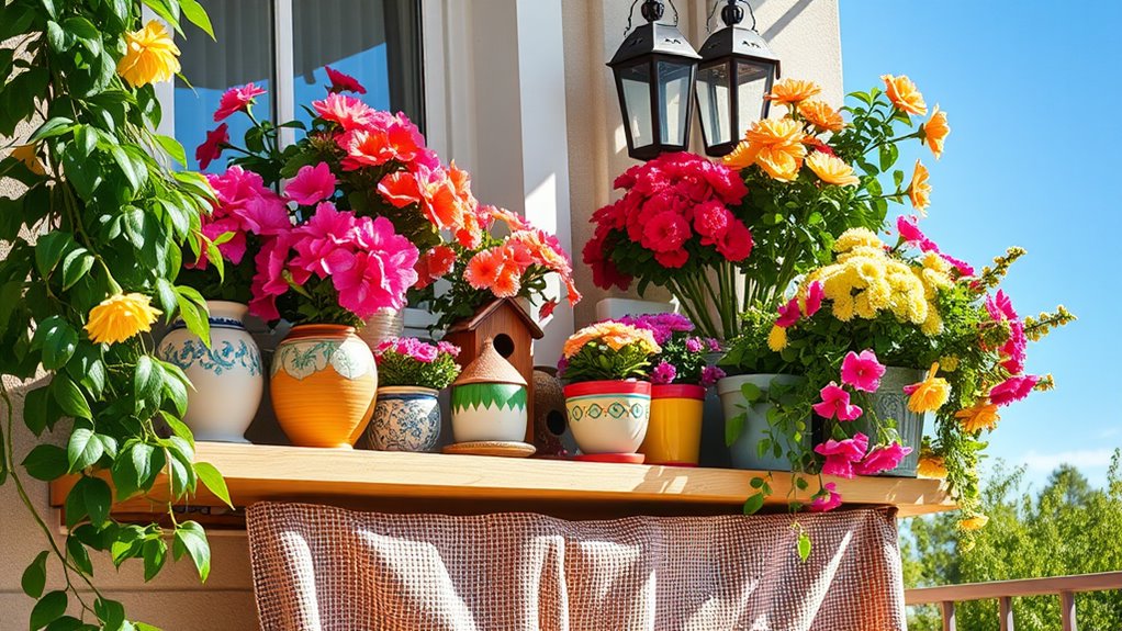 spring balcony shelf decor