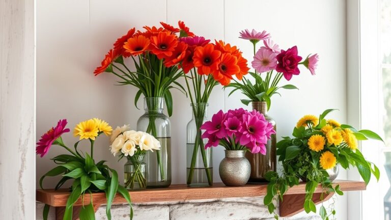 spring floral shelf decor