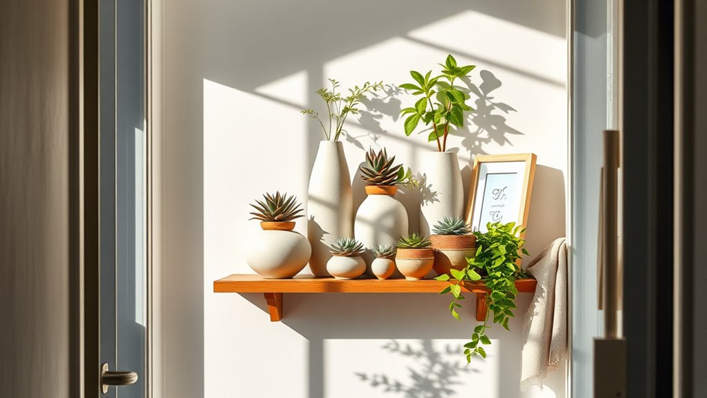 spring hallway shelf decor considerations