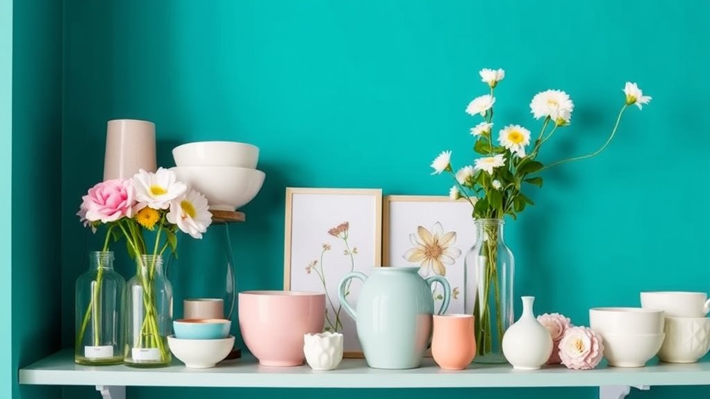 spring inspired shelf decoration ideas