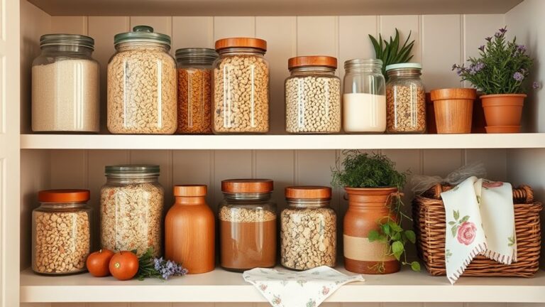 spring pantry shelf decor