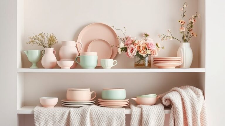 spring pastel shelf decor