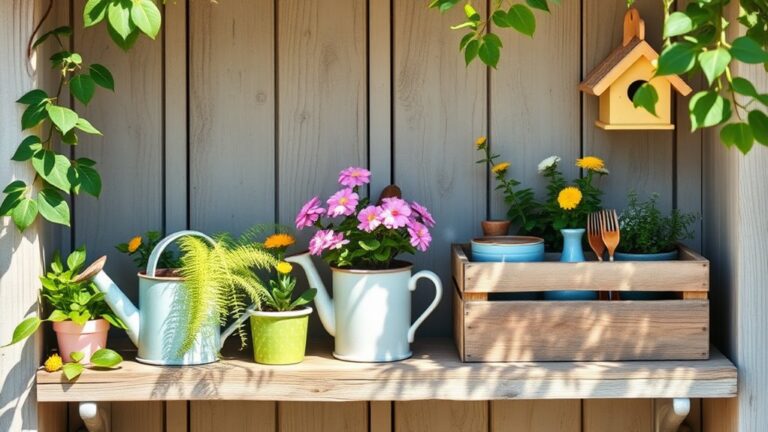 spring shed shelf decor