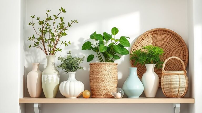 spring shelf decor materials