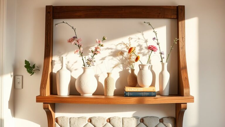 spring vintage shelf decor