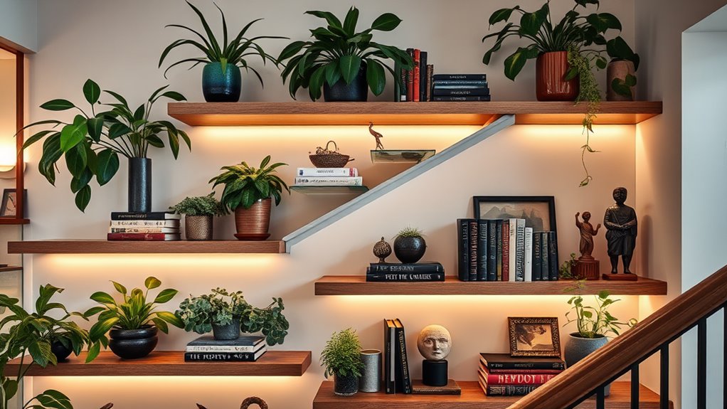 stair shelf decoration inspiration