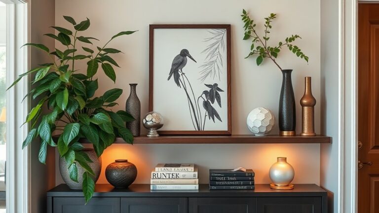 stunning entryway shelf decor