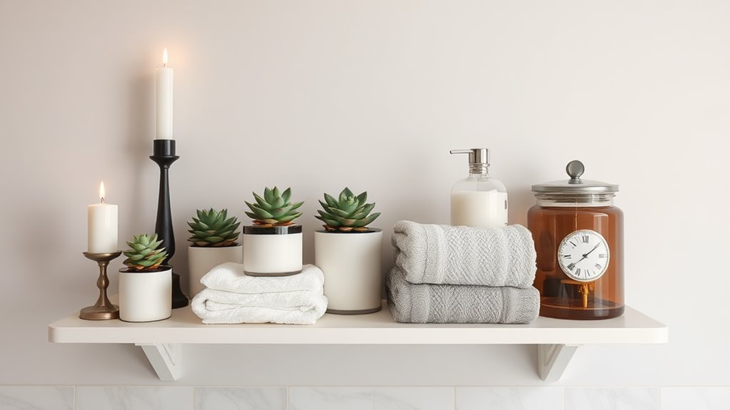 stylish bath shelf decor