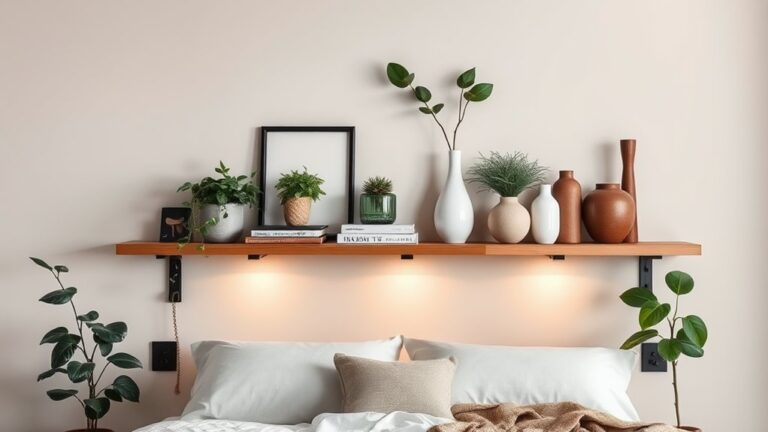 stylish bedroom wall shelves