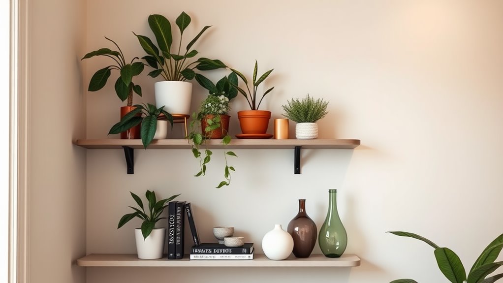 stylish corner shelf decor