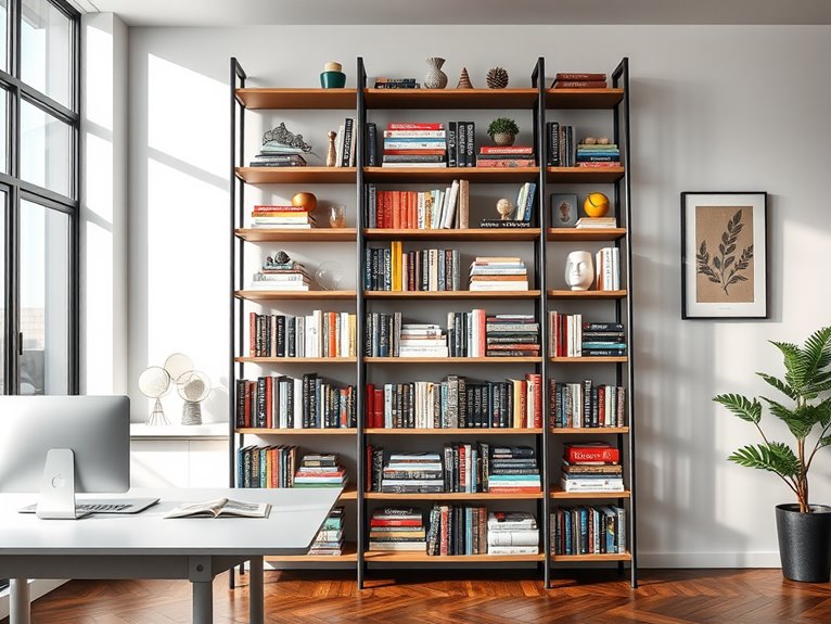 stylish leaning book storage