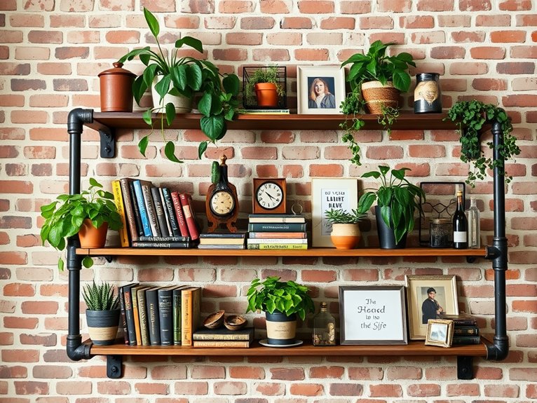 stylish metal pipe shelving