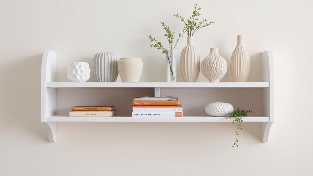 stylish white shelf decor