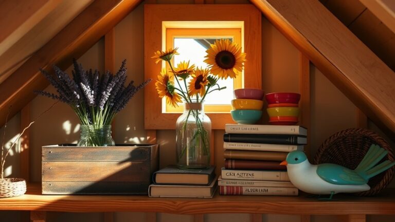 summer attic shelf decor