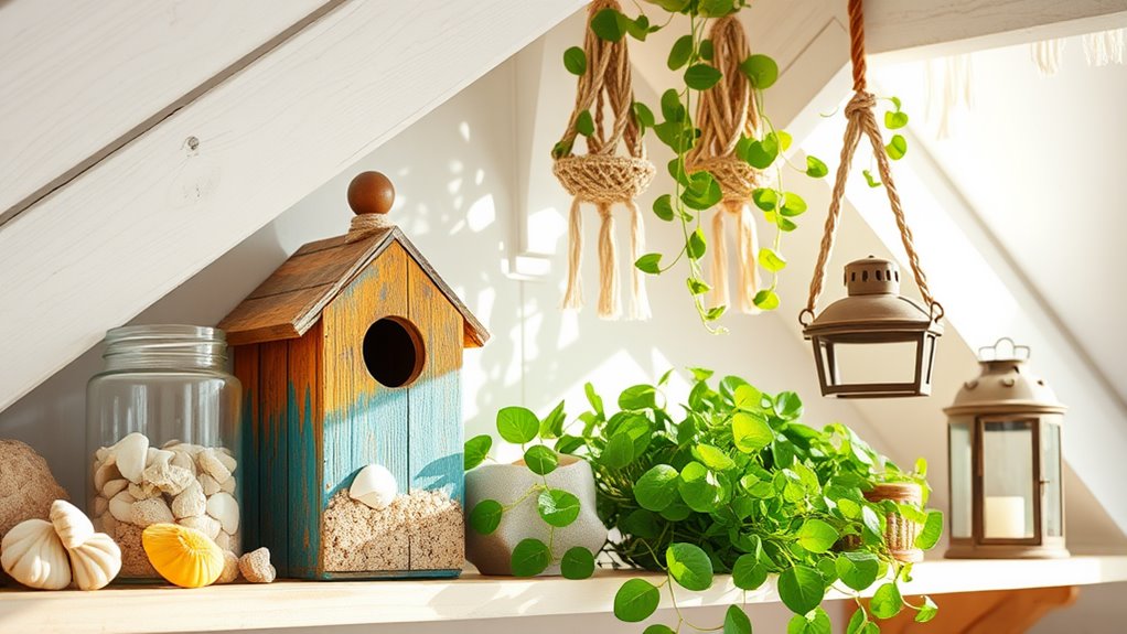 summer attic shelf decor