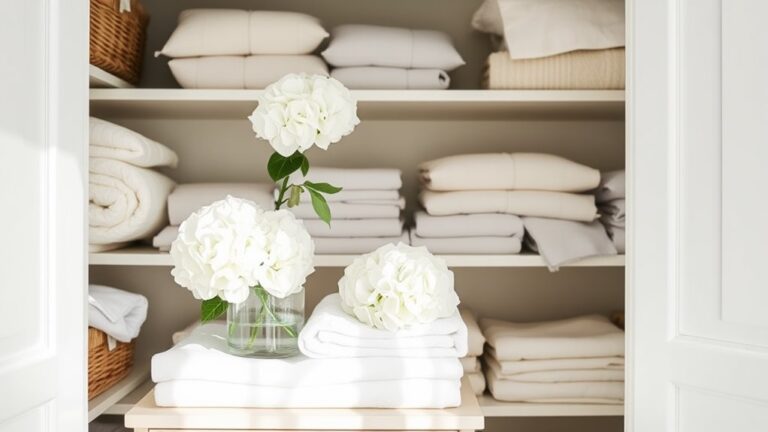 summer linen closet decor