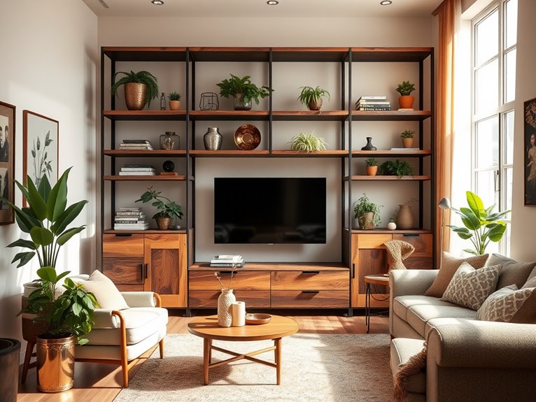 sustainable rustic furniture displays