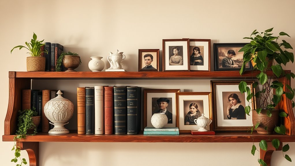 timeless vintage shelf decor