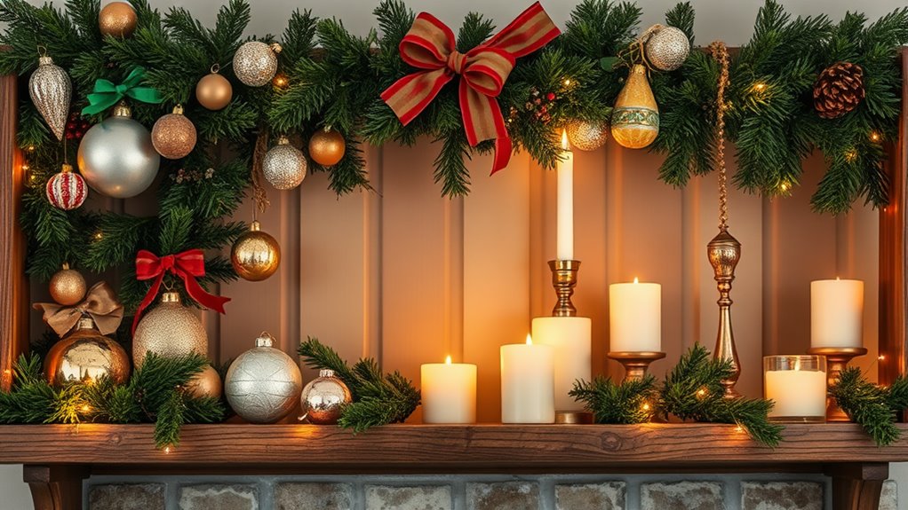 traditional holiday shelf styling