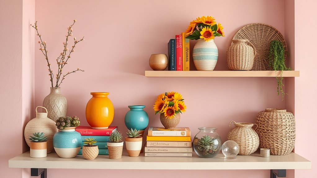 trendy summer shelf decor