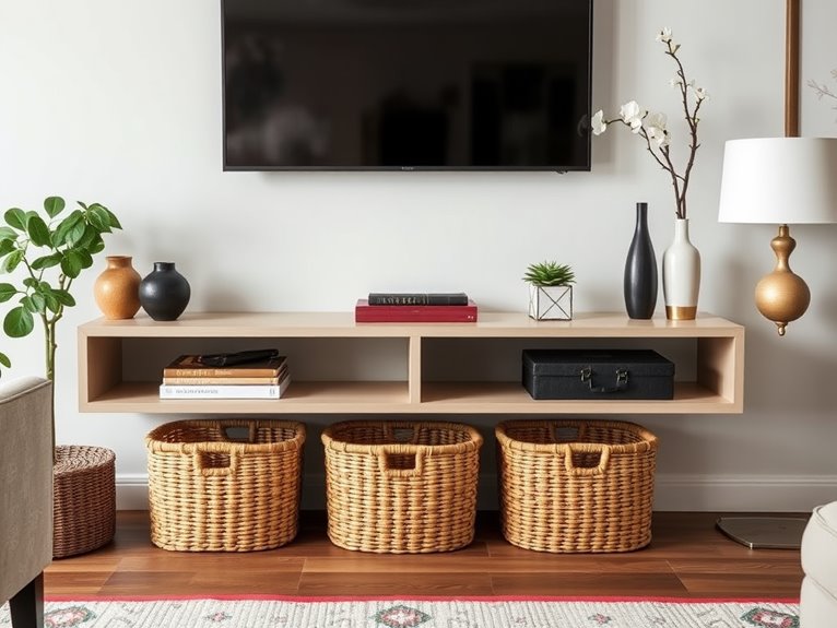 use decorative storage baskets