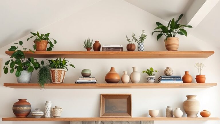 vaulted ceiling shelf decor