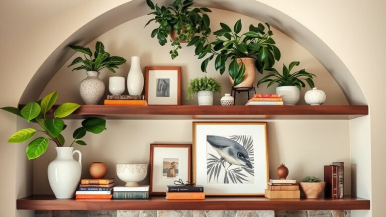 vaulted shelf decor ideas