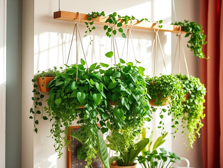 vertical hanging plant decor