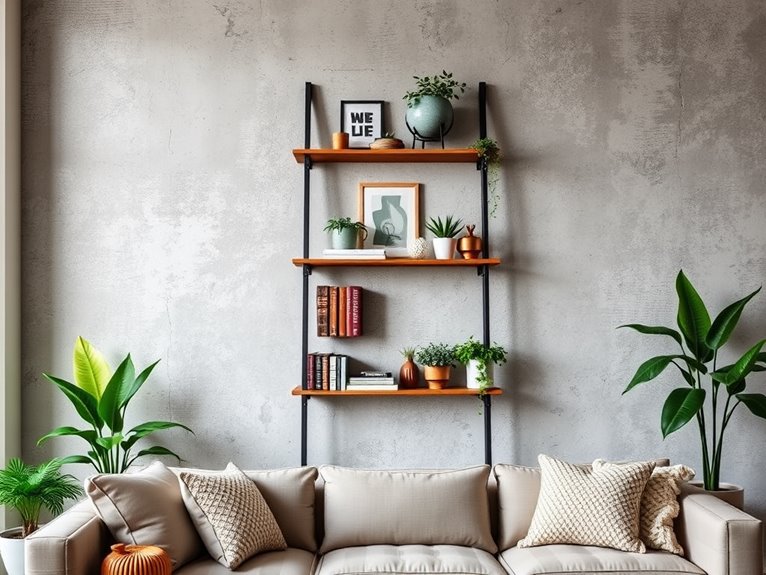 vertical ladder shelf design