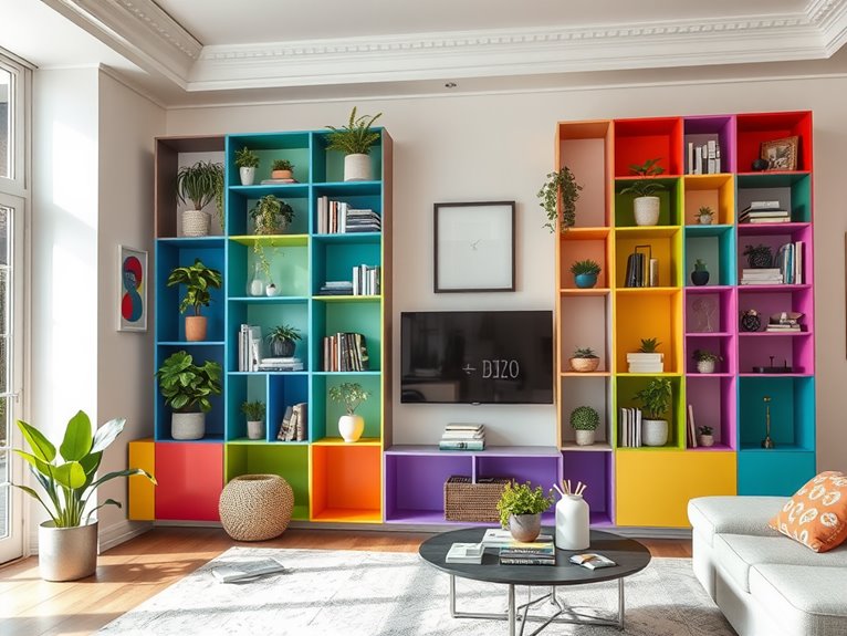 vibrant geometric storage units