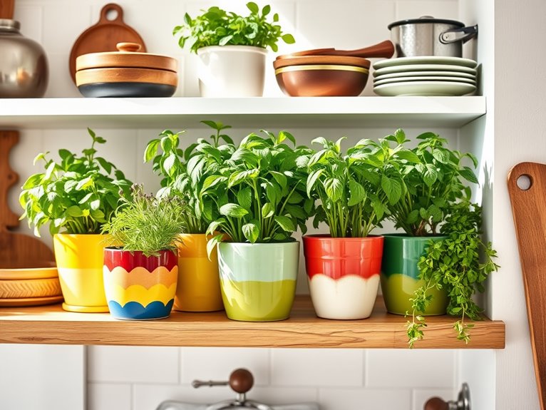 vibrant indoor herb garden