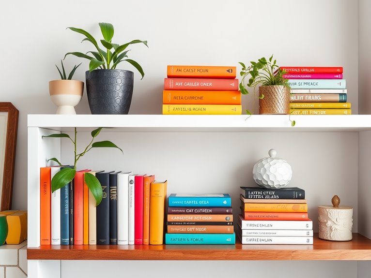 vibrant piles of books