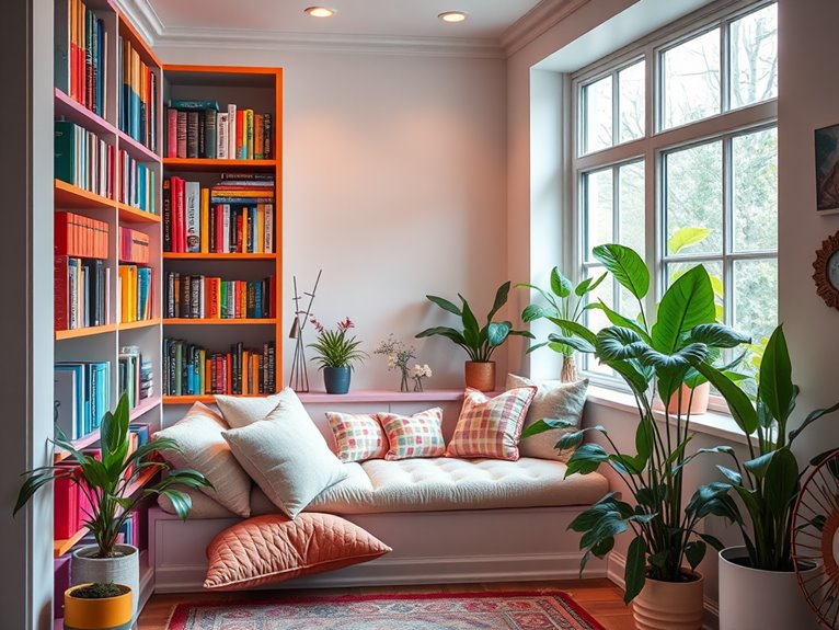 vibrant reading corner space