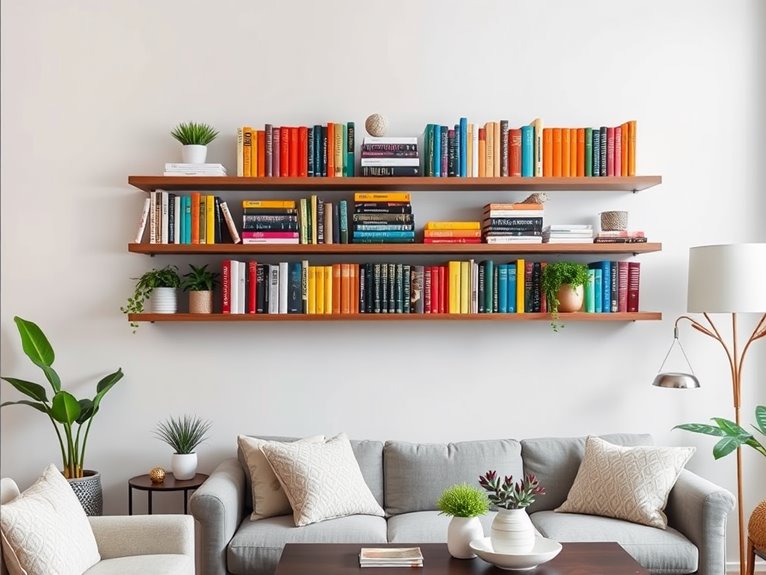 vibrant stacked book display