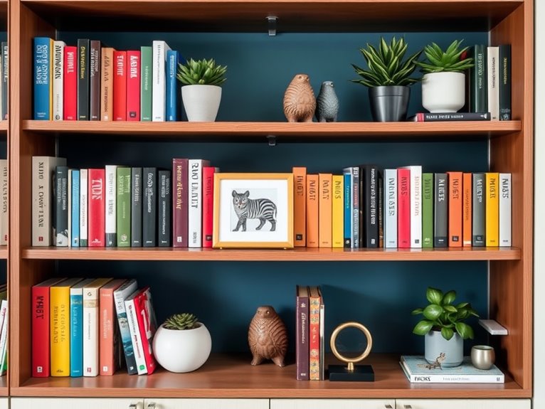 vibrant stacked books display