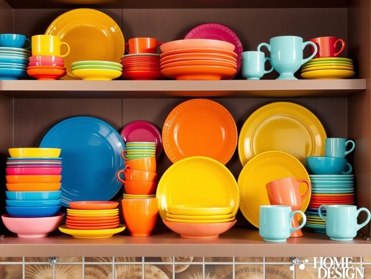 vibrant tableware enhances meals