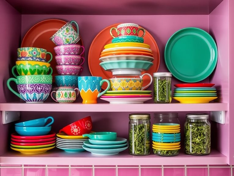 vibrant tableware showcase arrangement