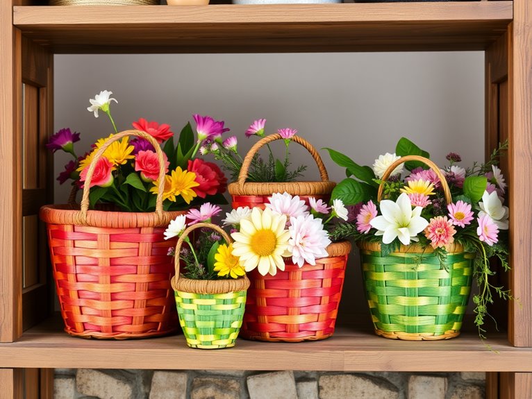 vibrant woven storage containers