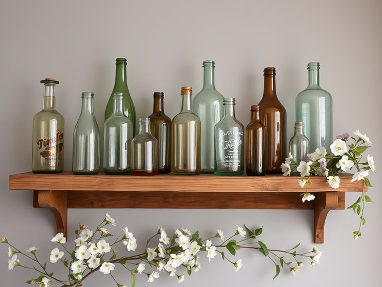 vintage glass bottle decor