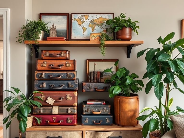 vintage suitcases for decor