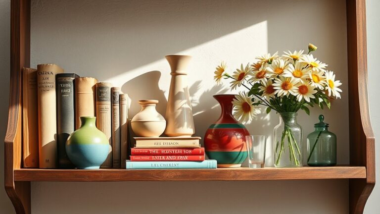 vintage summer shelf styling