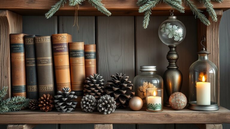 vintage winter shelf ideas