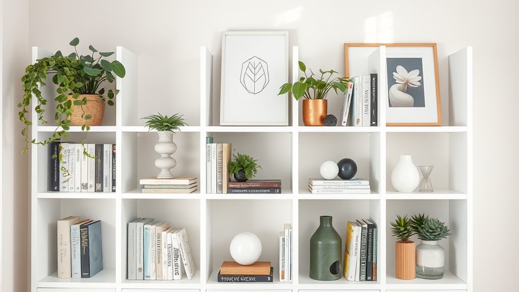 white bookshelf decor ideas