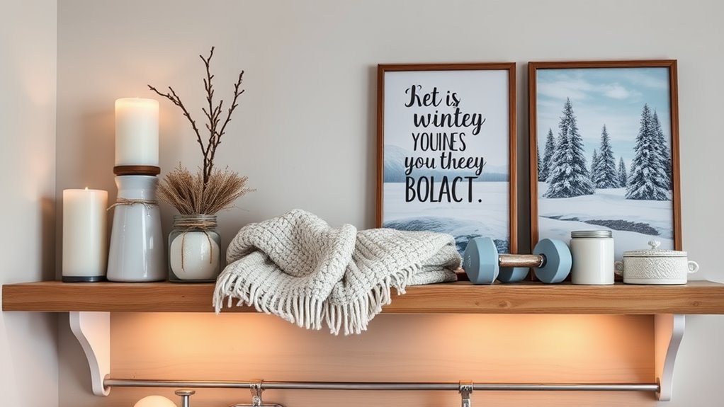 winter exercise room decor