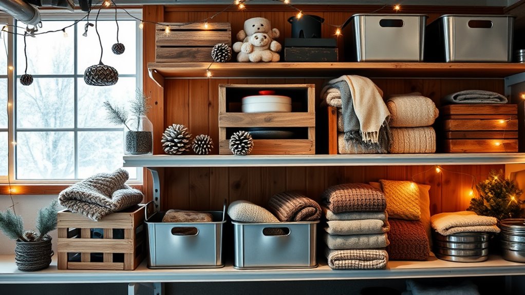 winter garage shelf decor tips