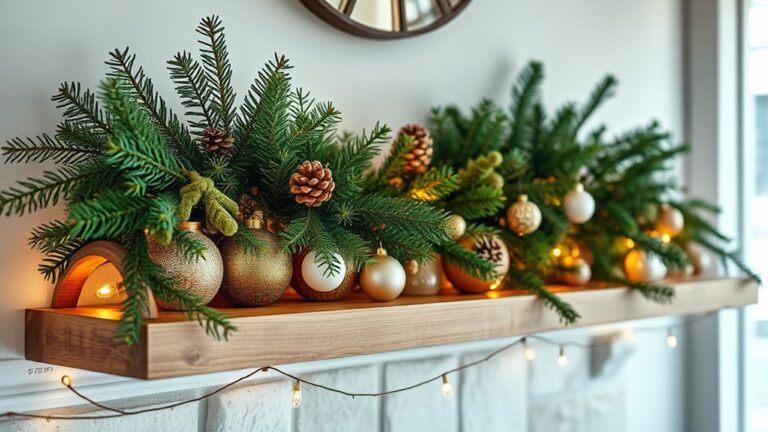 winter greenery shelf accents